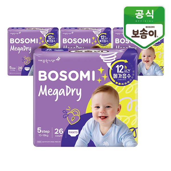 보솜이 NEW 메가드라이 팬티 특대 26매 x 4팩 - 메인 이미지