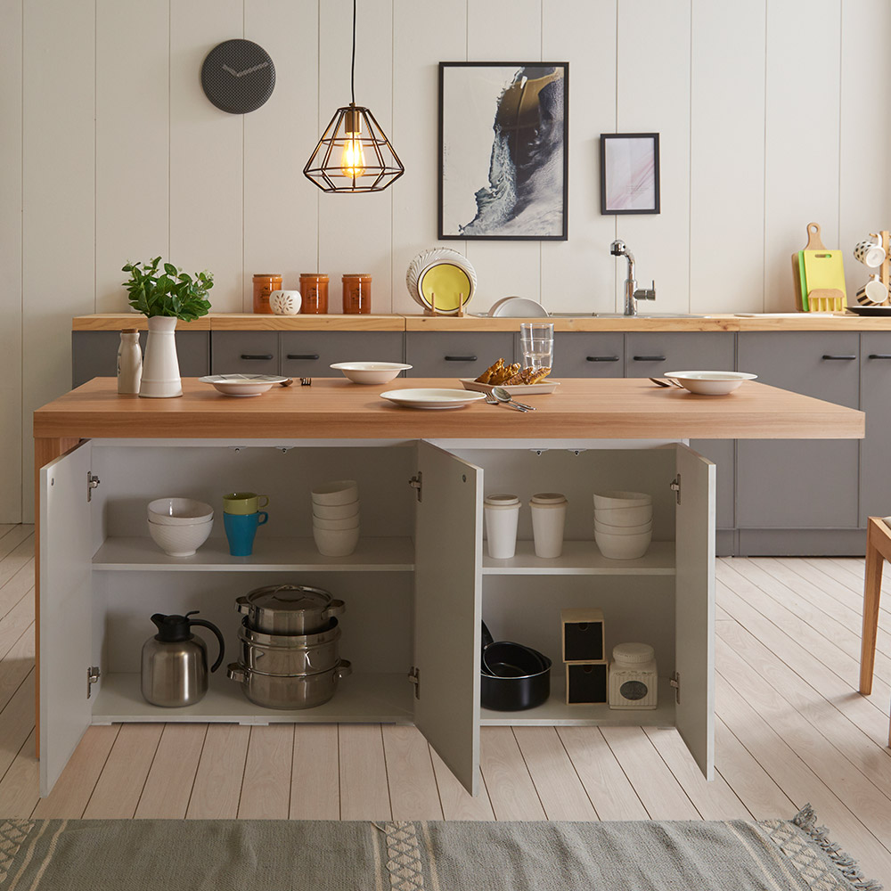 장인가구 프라임 1800 수납형 아일랜드 식탁 홈바테이블