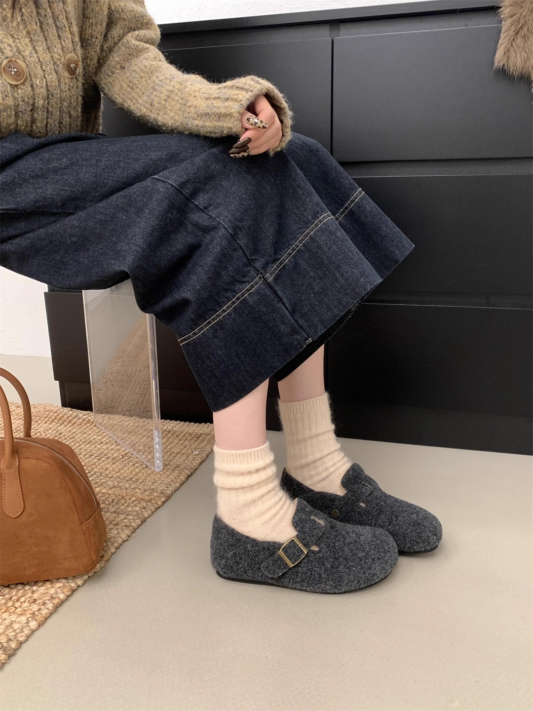 909-1 그레이 솜털안감