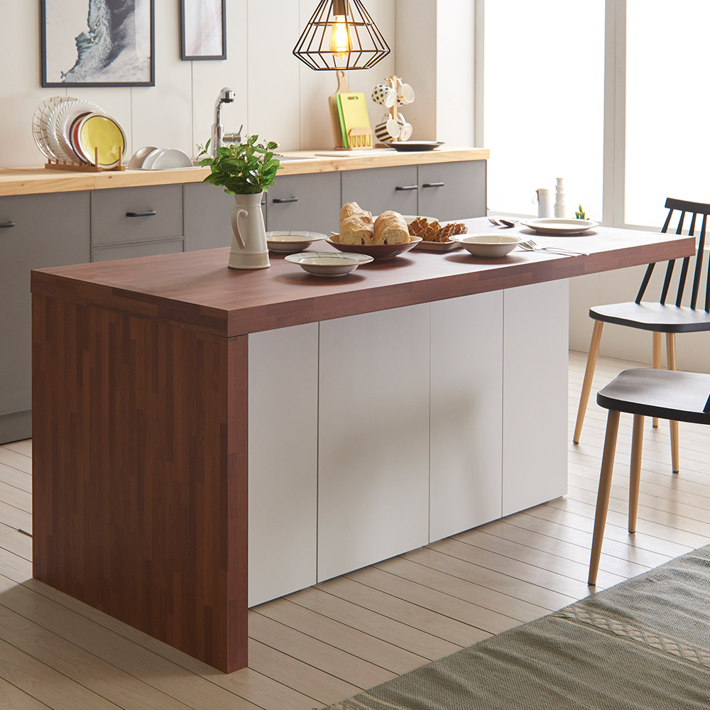 장인가구 프라임 1800 수납형 아일랜드 식탁 홈바테이블