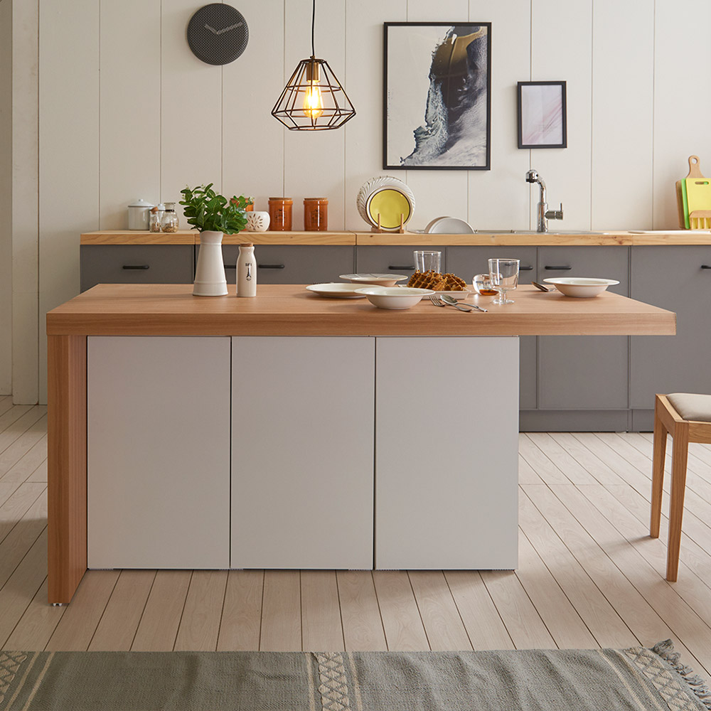 장인가구 프라임 1600 수납형 아일랜드 식탁 홈바테이블