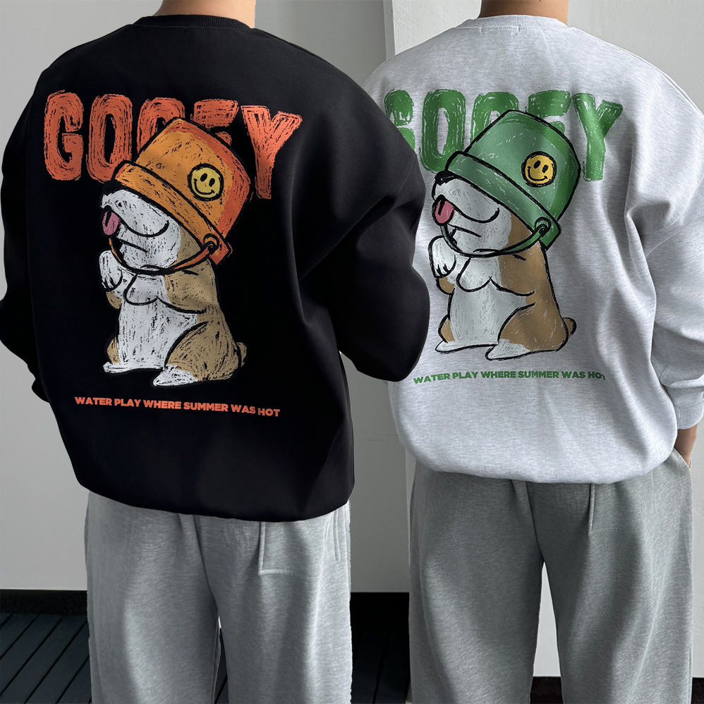 1+1 합포 헤비웨이트 머슬핏맨투맨 남자오버핏맨투맨 - 상세 이미지 5