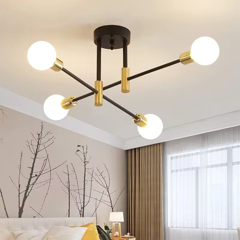 모던 LED 천장 샹들리에 2 4 6/8 헤드 블랙 골드 펜던트 조명 거실 다이닝 룸 침실 호텔 홀 비품 : 니더마켓