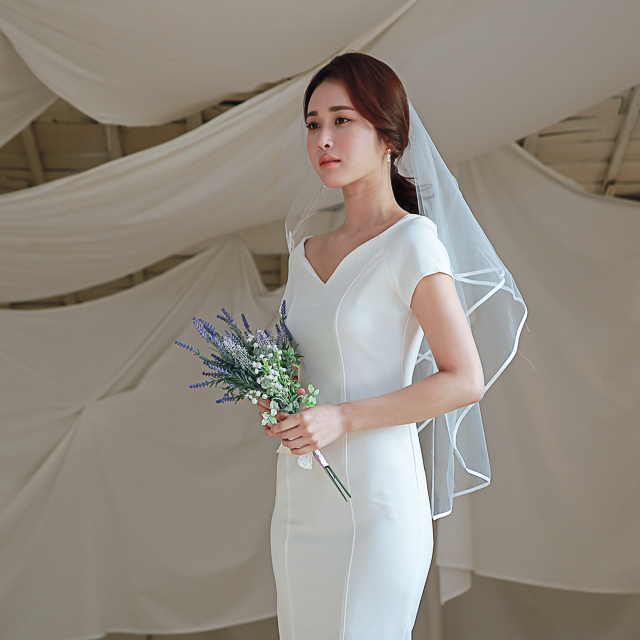 [우아한] 셀프웨딩베일 루이숏베일 면사포 촬영소품 - 상세 이미지 5