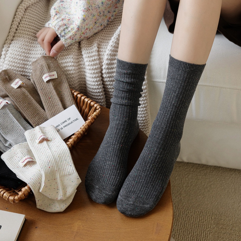 허니컬러 라벨 레터링 무압박 골지 보카시 양말 삭스