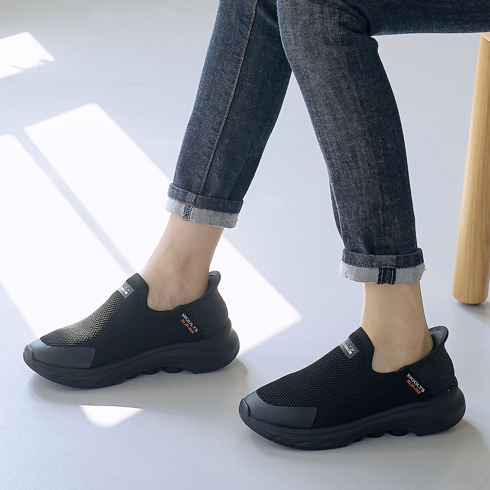 스포티한 디자인 인슬립 키높이 여성 슬립온 운동화 4cm - 상세 이미지 4