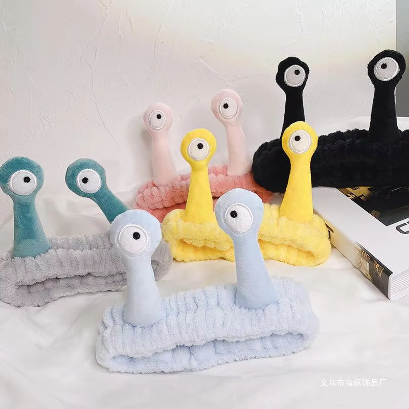 GEEKI 헤어밴드 머리띠 반다나 헤어 스카프 두건 귀엽고 기발한 긴 촉수 달팽이 판 두 눈 외계인 무작위 머리 1 개 : 긱이19