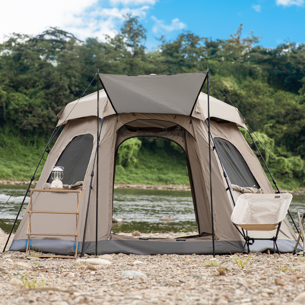 로티캠프 원터치 텐트 돔 그늘막 캠핑 대형 감성 비치 나들이 HB6-C2