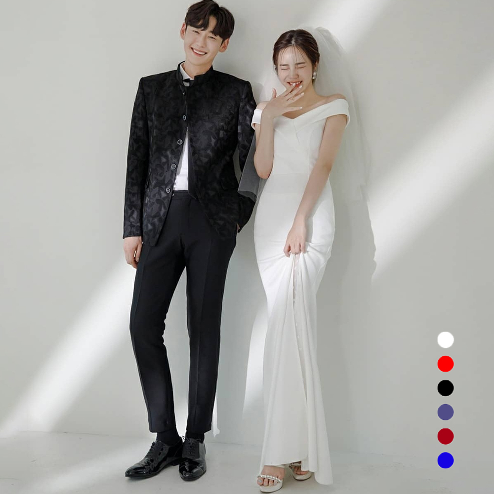 줄리엣롱 셀프웨딩드레스 피로연 2부드레스 블랙드레스 만삭원피스 제품 이미지