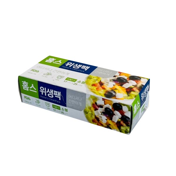홈스 위생백 17x25 일회용 비닐 팩 지퍼 백 위생 봉투 - 상품 이미지