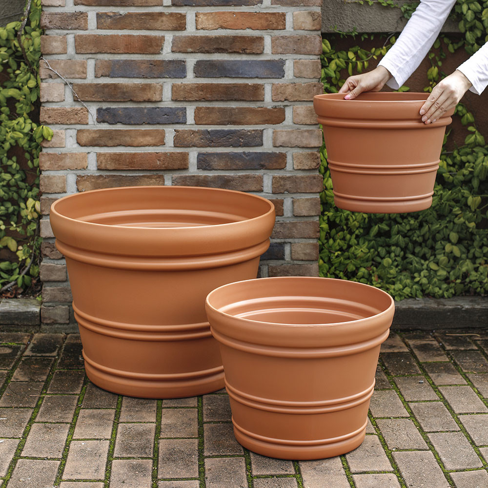 로렌조 자동급수 분갈이 플라스틱 인테리어 저면관수 대형 토분 화분 A베이직 테라코타 6호 이미지 4