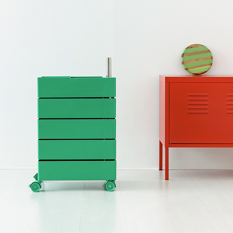 빙그리 회전서랍 트롤리 5단 클래식그린 9536.5958