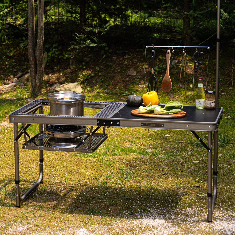 로티캠프 캠핑 테이블 키친 화로대 원액션 접이식 피크닉 경량 MKT-1200