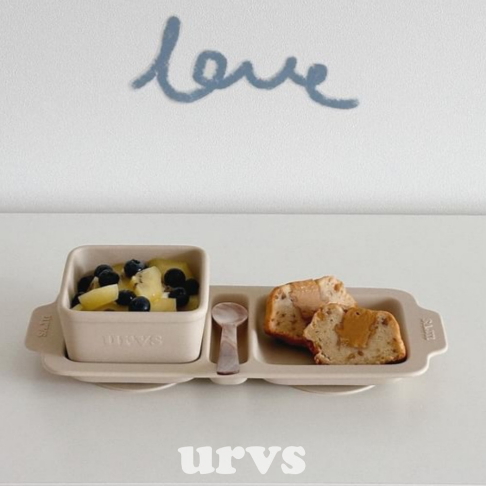 urvs  All day tray set 실리콘 유아 식기 - 상품 이미지