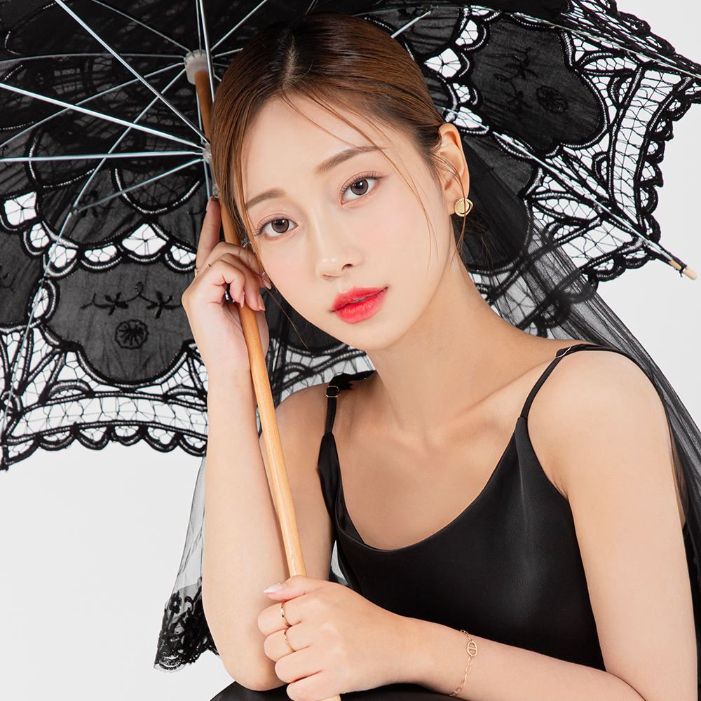 수제 레이스 양산 LPRE07 화이트 베이지 블랙 - 상세 이미지 3