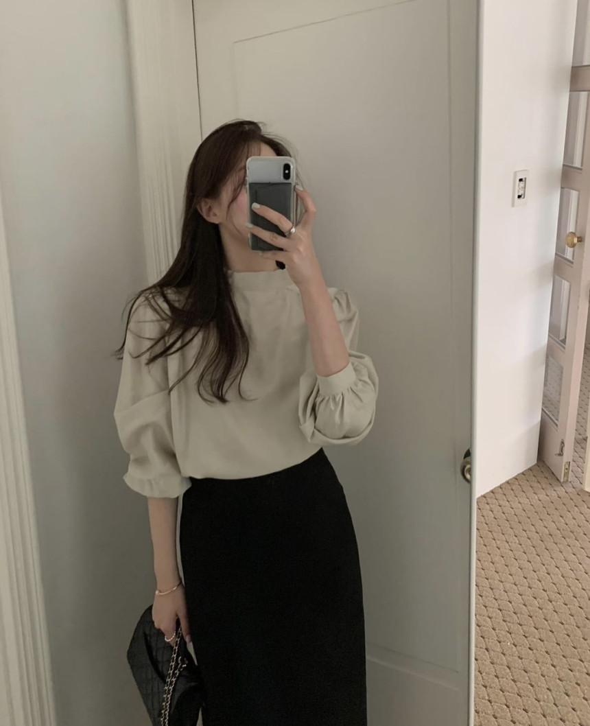 투웨이 긴팔 실키 타이 pyt 프리티영띵 프영띵 하객룩 블라우스 - 상품 이미지