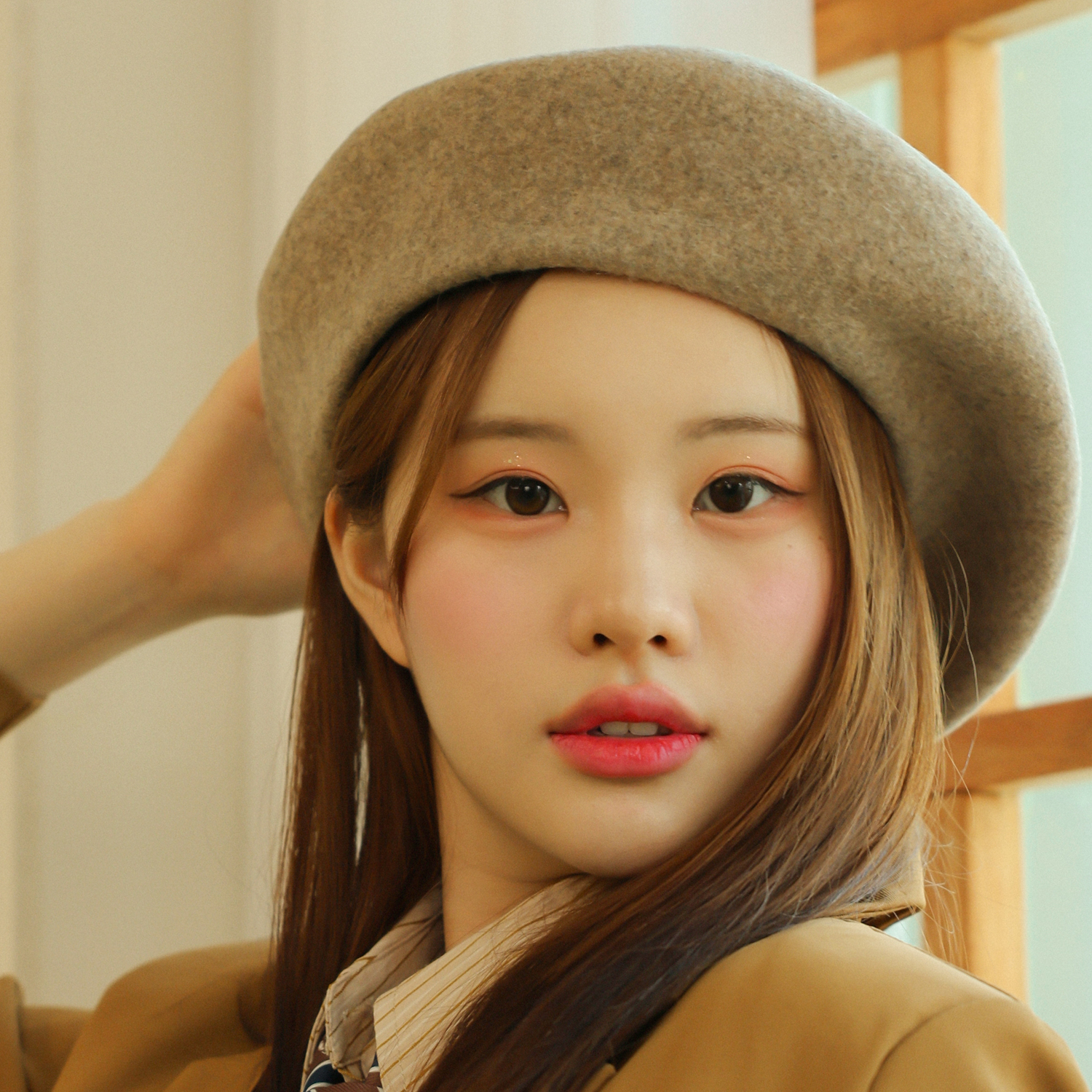국내생산 빅사이즈 울 베레모 겨울모자 무지 빵모자 여자 남자 가을 겨울용 - 상세 이미지 3