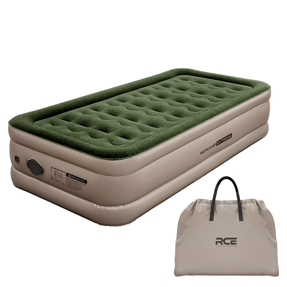 로티캠프 에어 매트 자충 캠핑 침대 매트리스 텐트 휴대용 싱글, 46cm, 카키