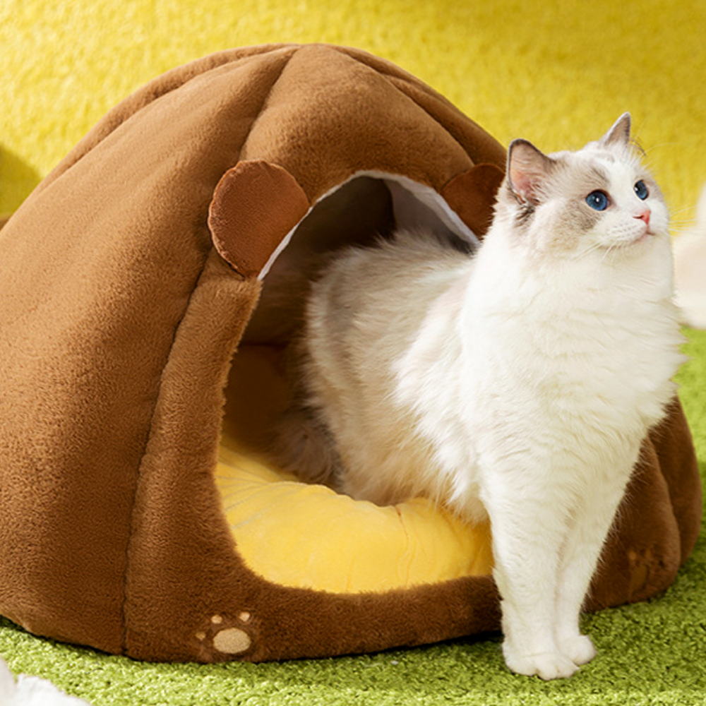 고양이 숨숨집 강아지 하우스 애견 동굴집 침대 텐트 곰돌이하우스 소형 이미지 6