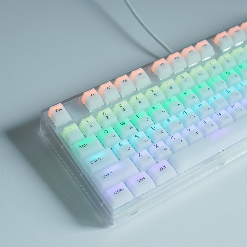 안개 매트 한글 반 투명 체리 키캡 LED 독거미 기계식 키보드 용