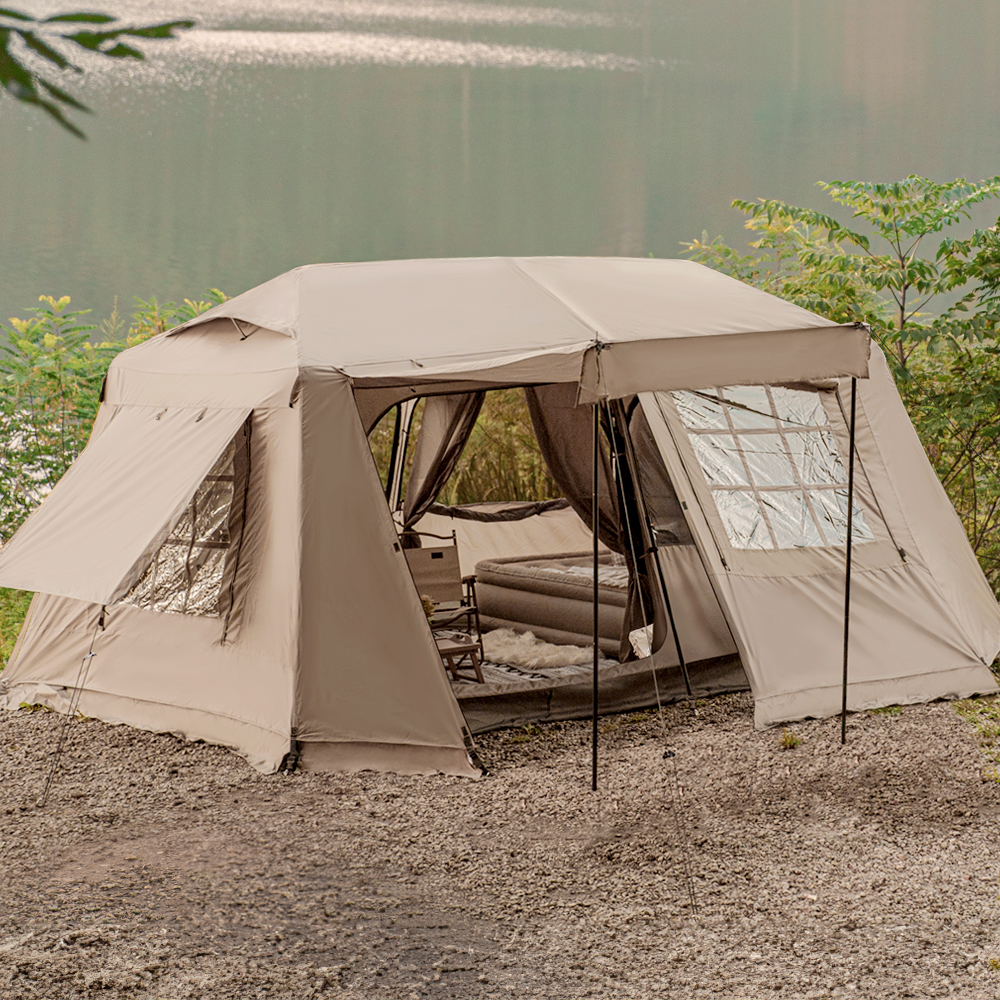 로티캠프 원터치 텐트 그늘막 캠핑 대형 감성 비치 나들이 힐하우스