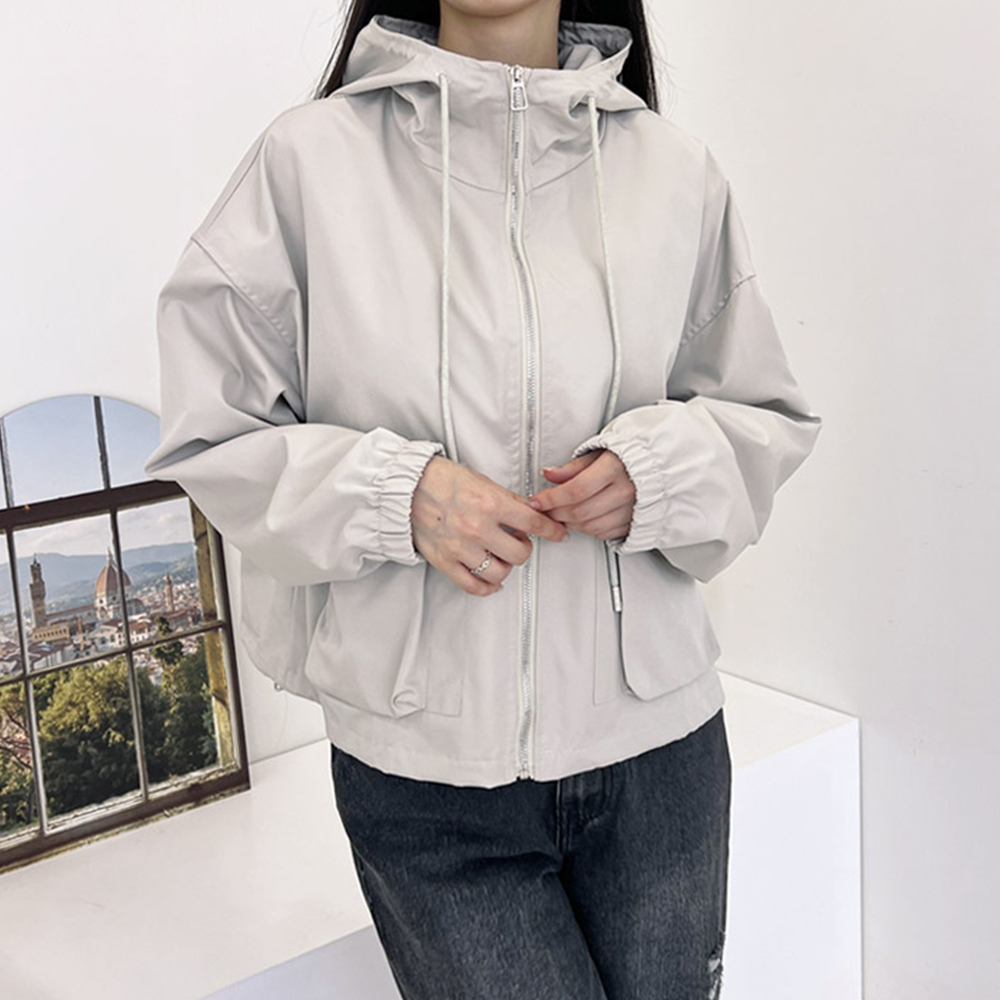 여성봄바람막이 가을 간절기 후드 여성 집업 점퍼 잠바 - 상세 이미지 2