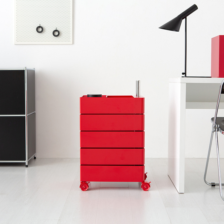 빙그리 회전서랍 트롤리 5단 레드 9823.2122
