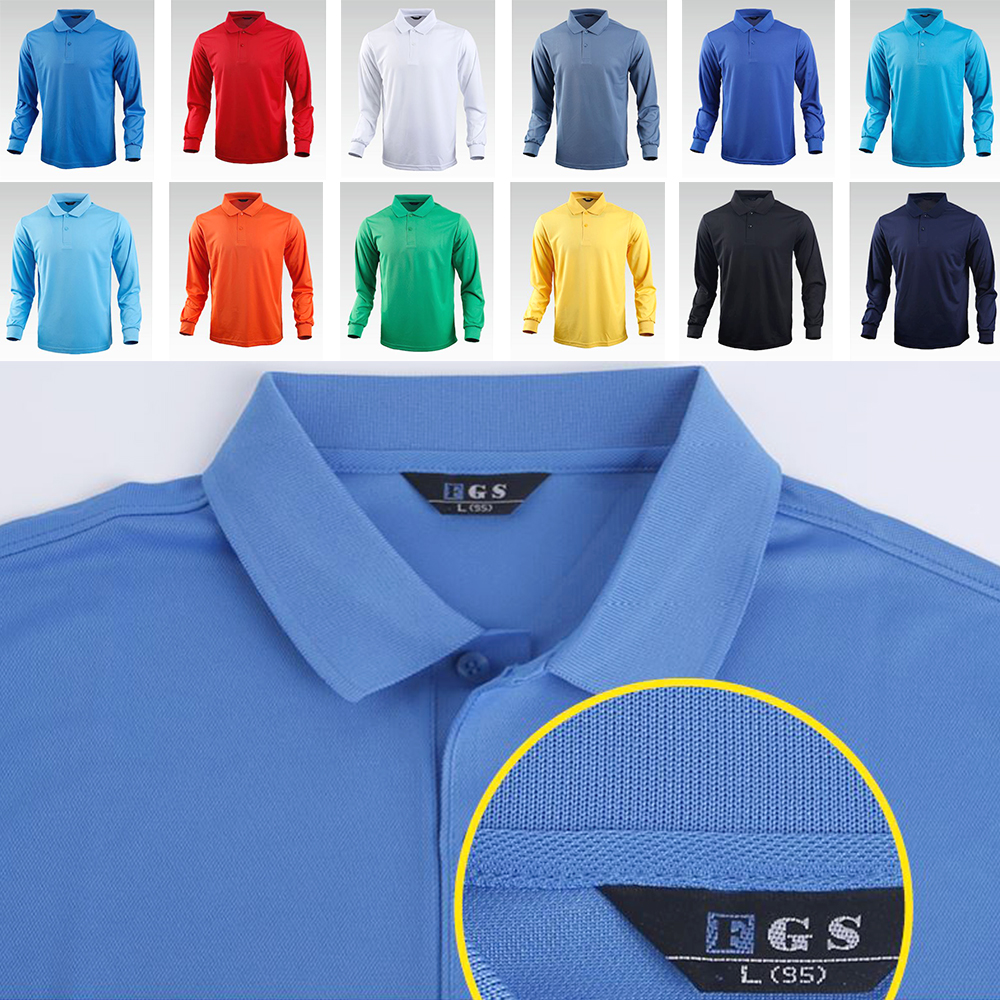 남성 카라 티셔츠 간절기 남자 냉감 기능성 베이직 무지 긴팔티 - 상품 이미지