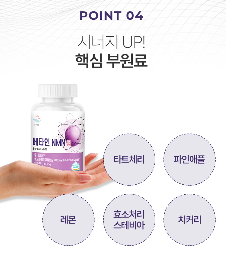 2+2 베타인 NMN영양제 nad 브로콜리 mnm 고순도 티아민 이미지 8