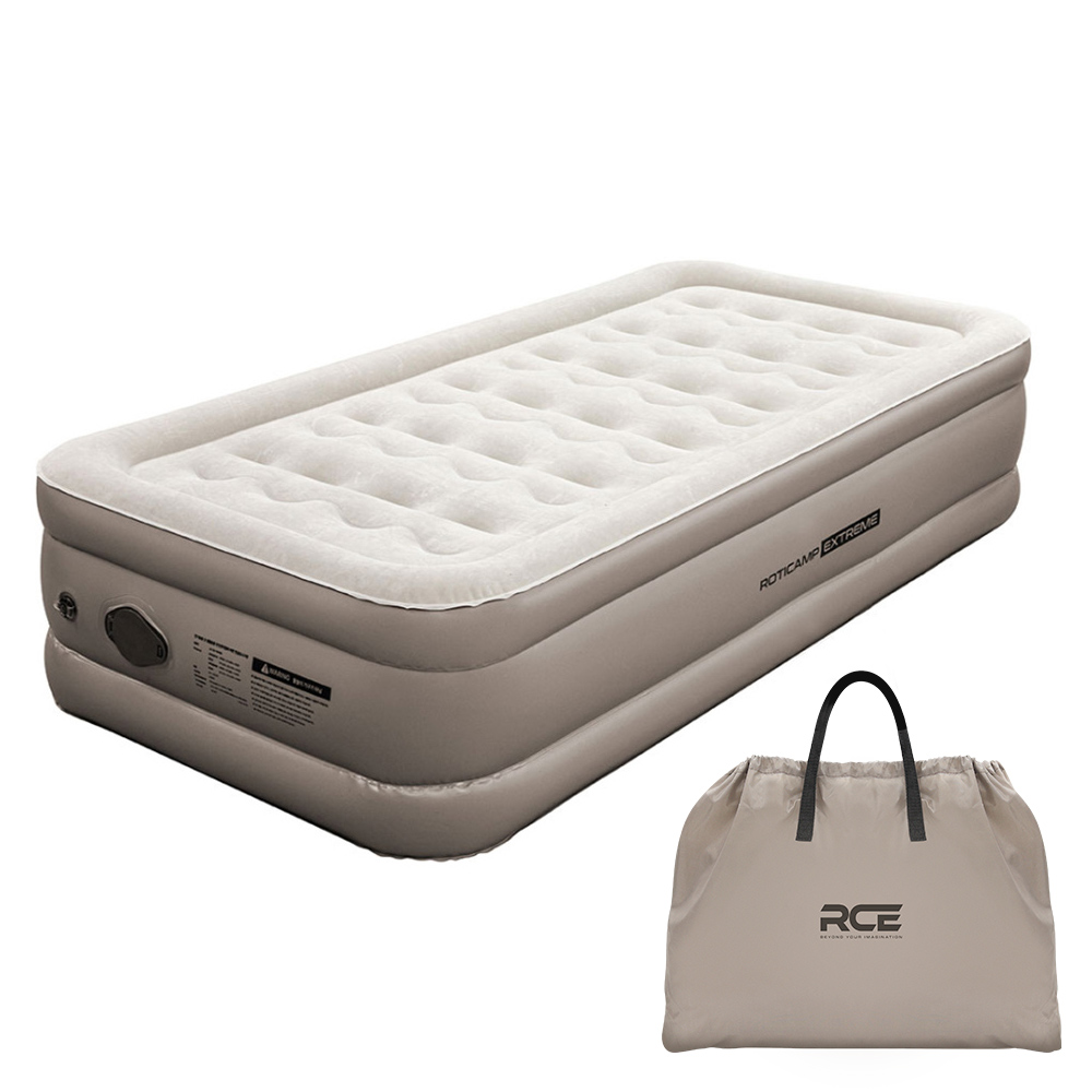 로티캠프 에어 매트 자충 캠핑 침대 매트리스 텐트 휴대용 싱글, 46cm, 탄