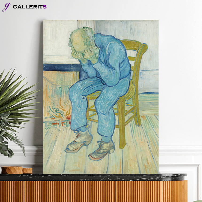 빈센트 반 고흐 슬픔에잠긴 노인 전시회 그림 명화 거실 인테리어 액자 중형 - 상품 이미지