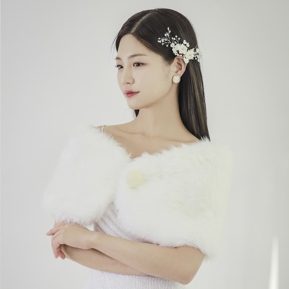 [퍼볼레로] 릴리드레스 웨딩볼레로 숄 케이프 진주망토 - 상세 이미지 2