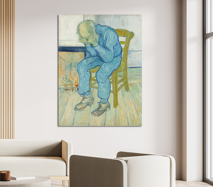 빈센트 반 고흐 슬픔에잠긴 노인 전시회 그림 명화 거실 인테리어 액자 중형 - 상세 이미지 2