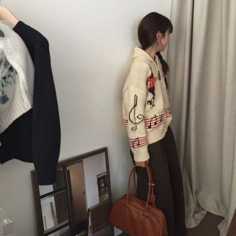 노르딕가디건 코위찬 자카드 가디건 빈티지 스웨터 - 상세 이미지 3