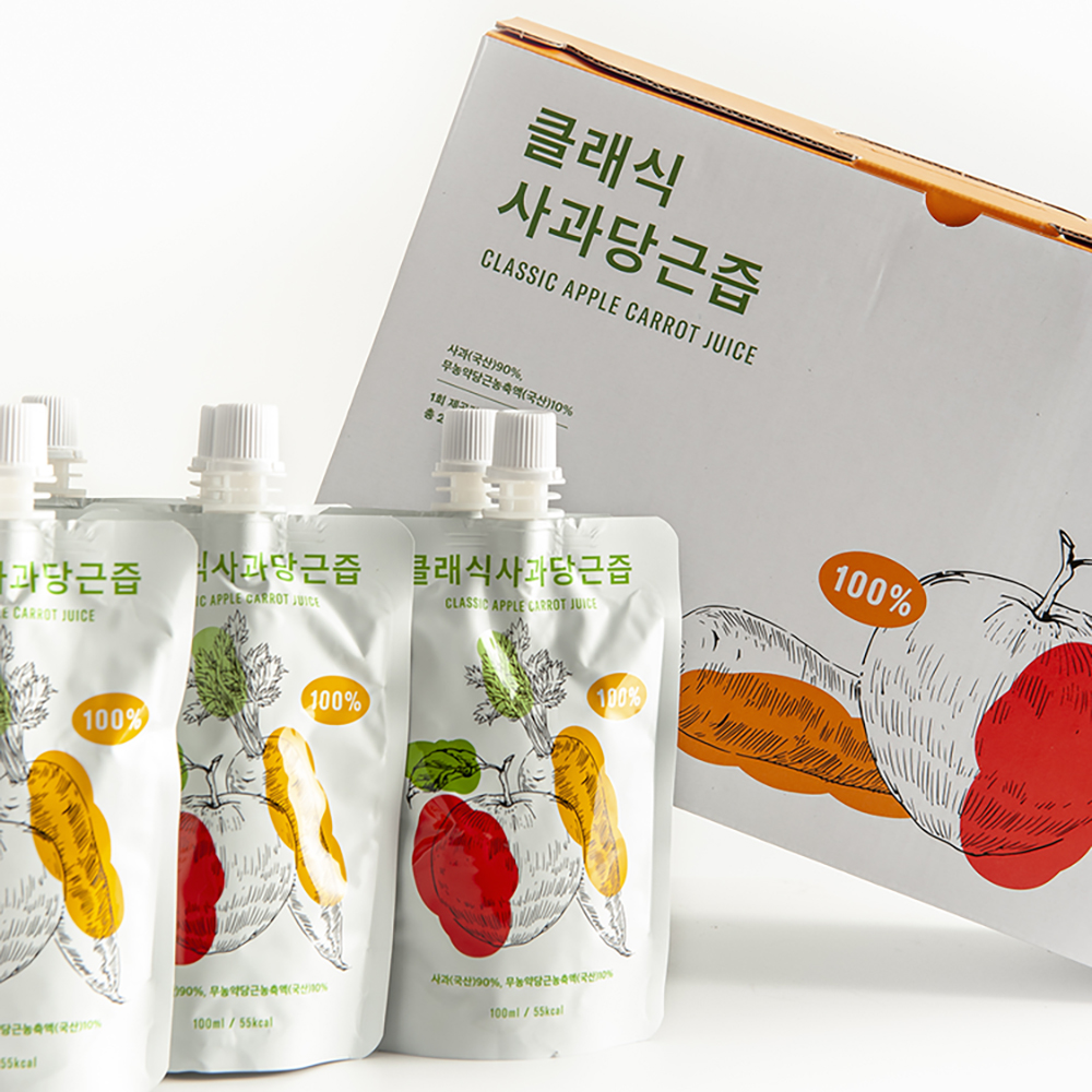 (클래식농원)국내산 NFC 사과당근즙 100ml 40팩 괴산사과 제주당근 - 상세 이미지 2
