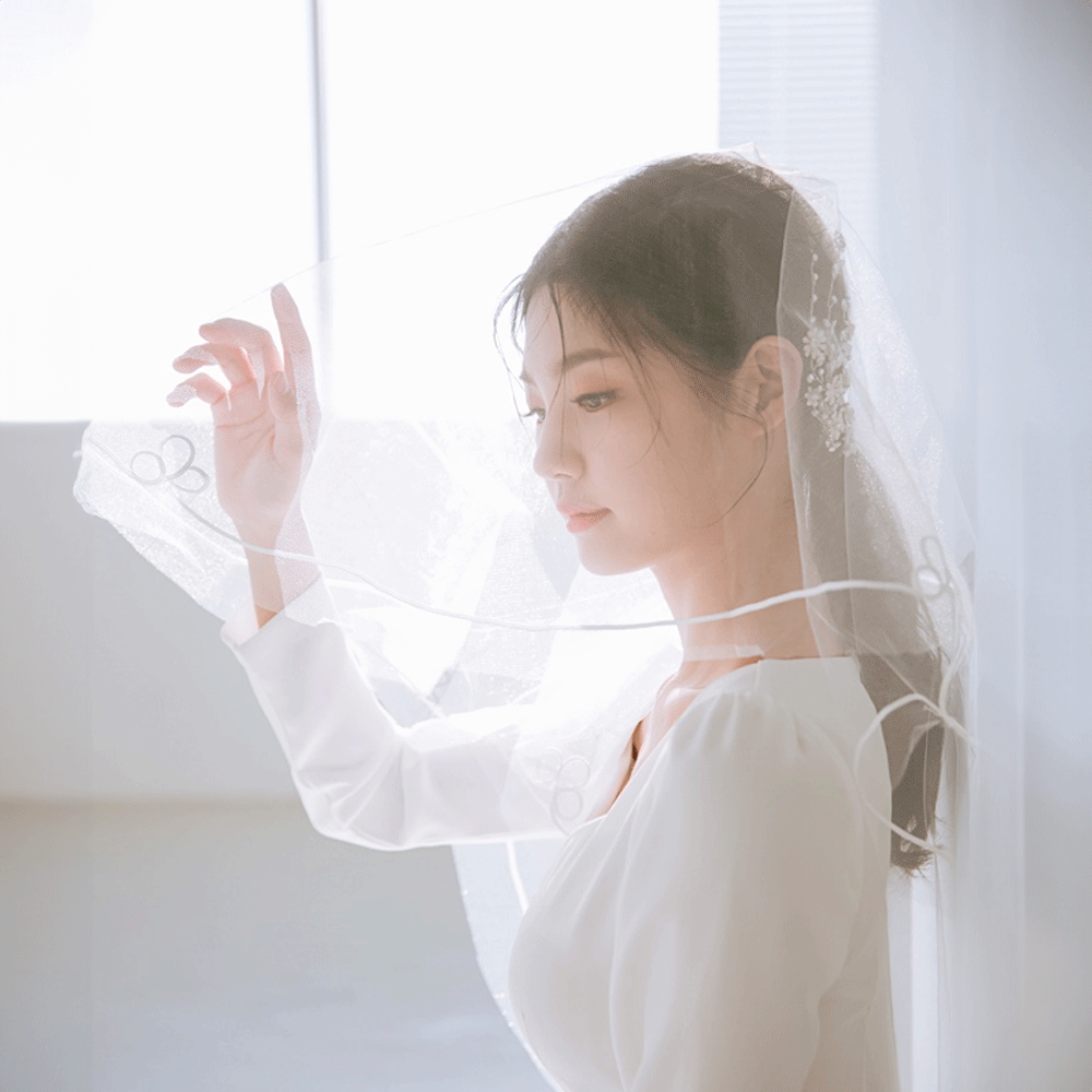 셀프웨딩베일 면사포 루루 리본 미니베일 이미지 7