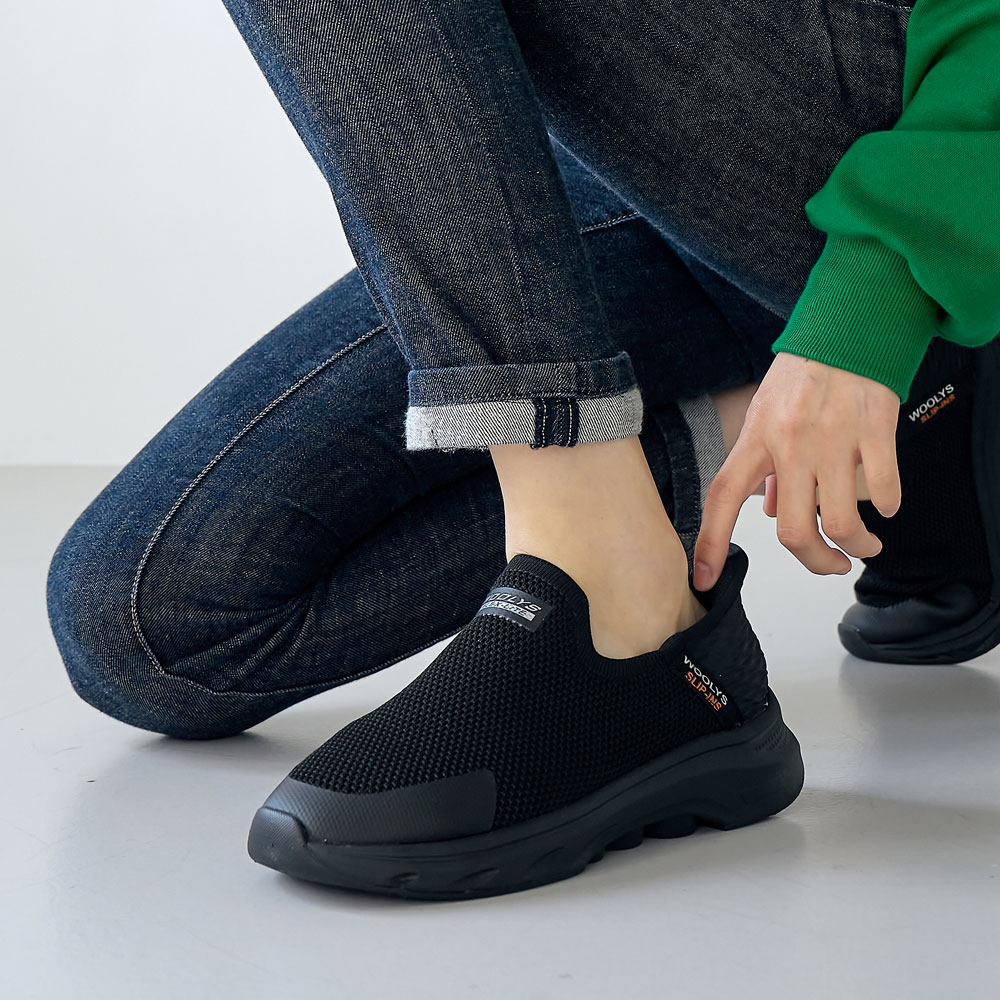 스포티한 디자인 인슬립 키높이 여성 슬립온 운동화 4cm - 상세 이미지 3