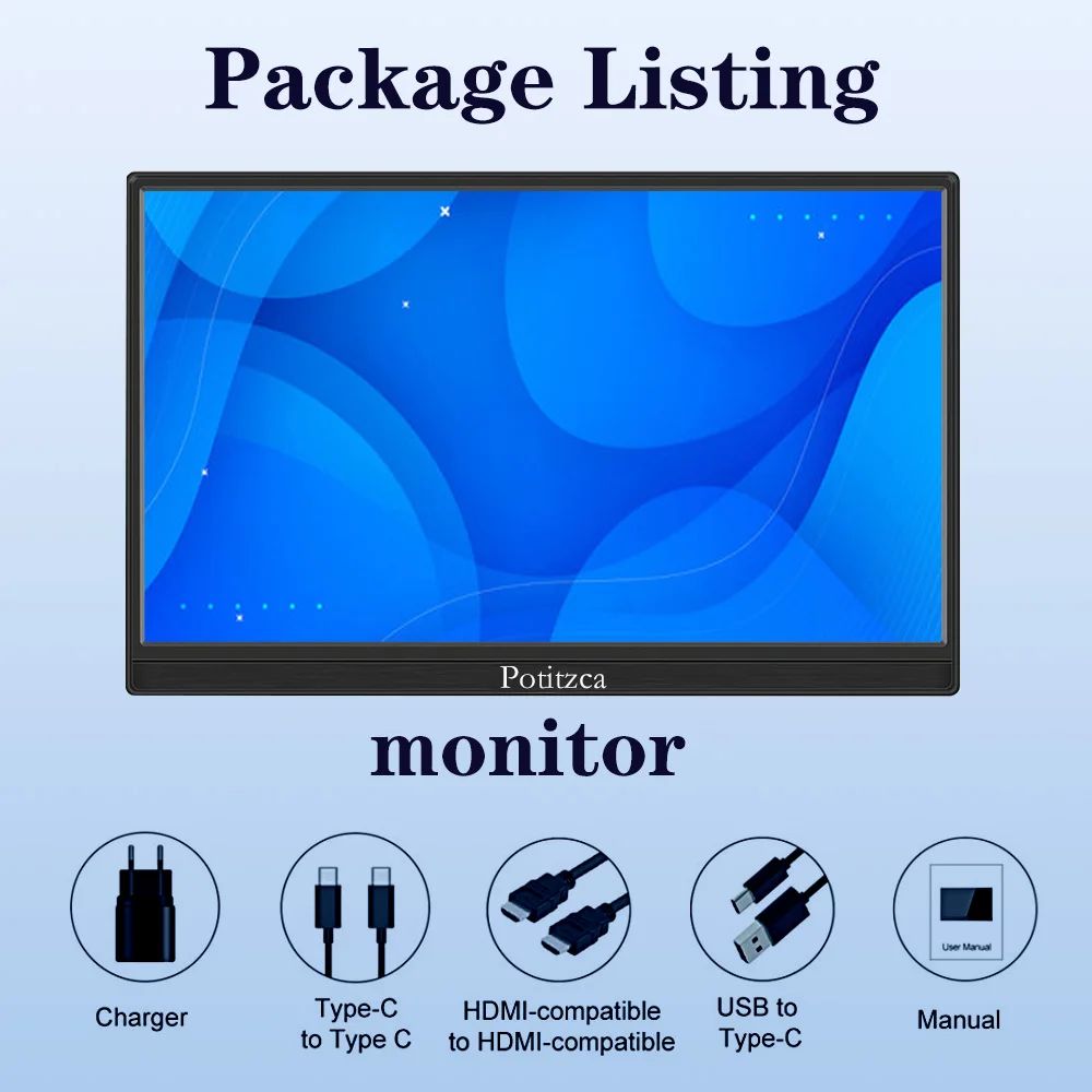 스크린 디스플레이 Xbox용 패널 노트북 PS4 PS3 HD IPS 터치 모니터 휴대용 LED 인치 파이 풀  14/15.6/16 라즈베리 16 -1200P Touch... 