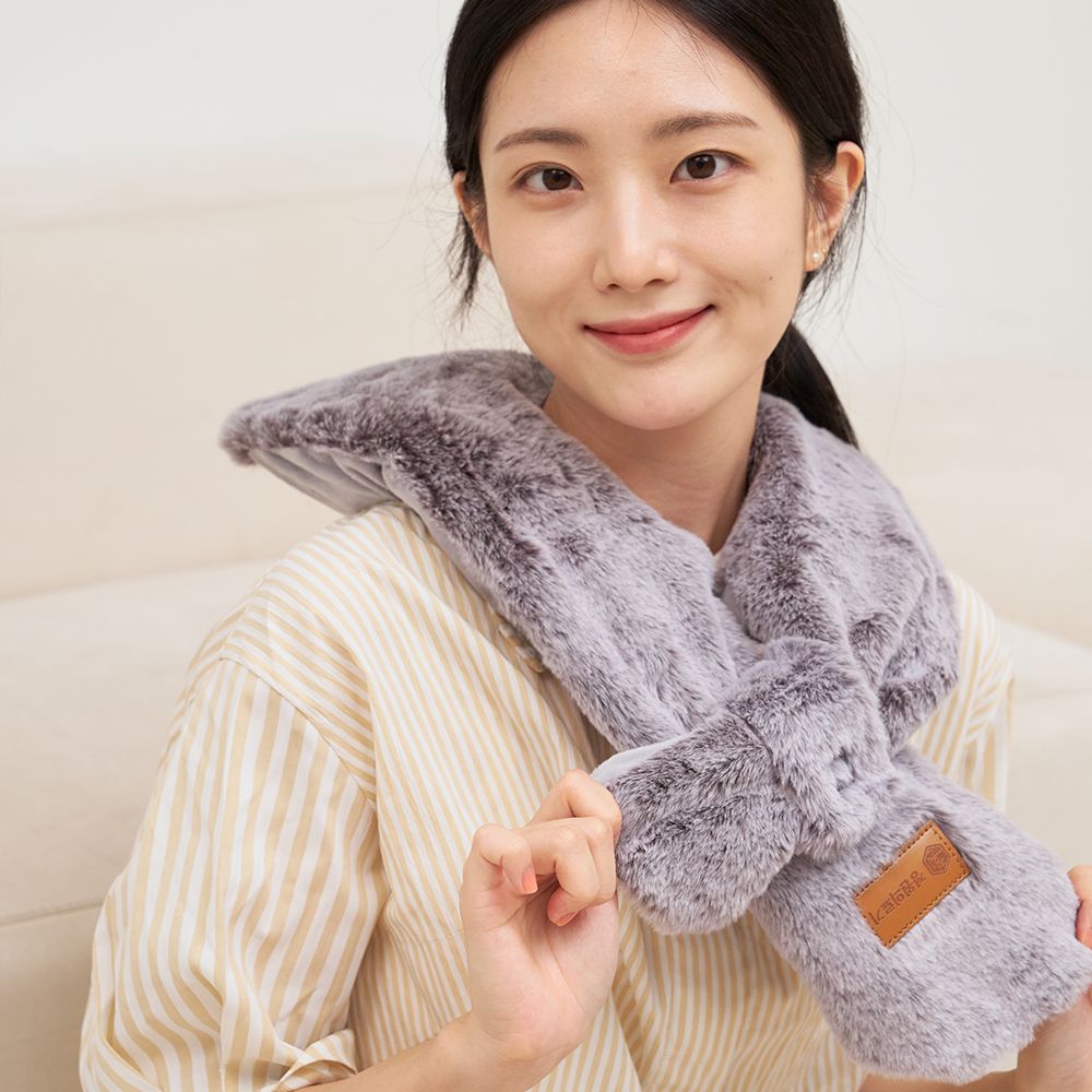 정원의료기 전자파없는 전기 충전식 온수 온열 밍크 목 어깨 찜질기 찜질팩 - 상품 이미지