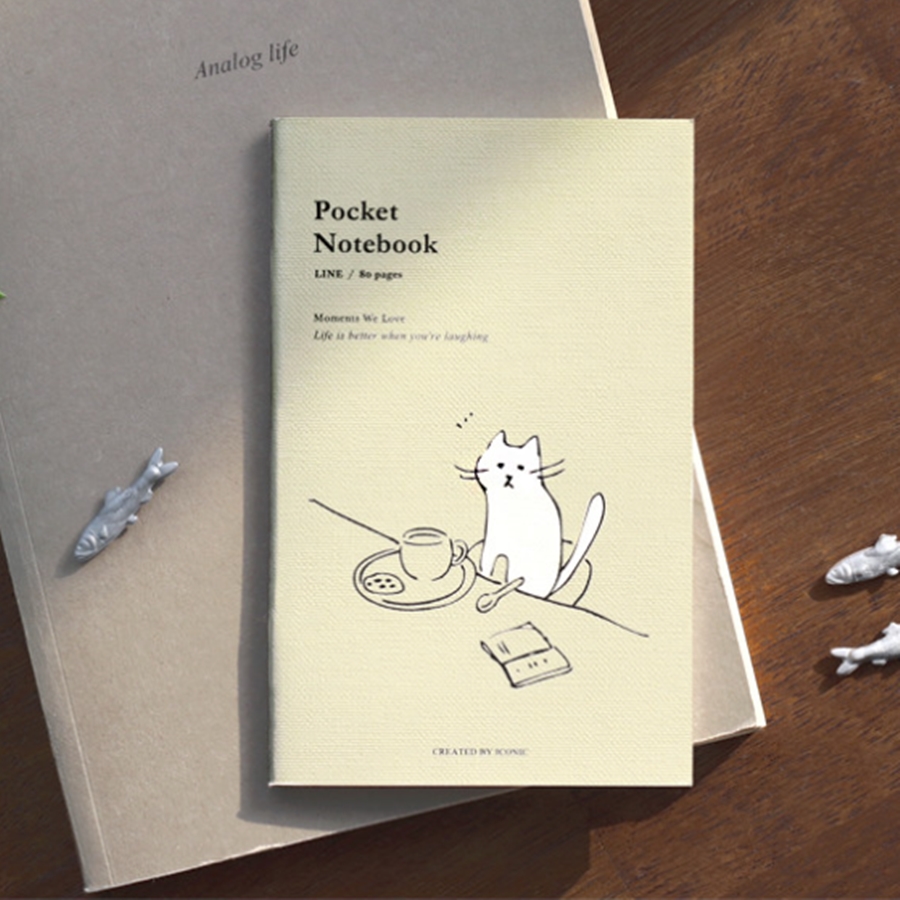 아이코닉 포켓노트 v.2 - 라인 (유선 수첩 미니 라인 메모 핸디 여행 필사 일기)카페 제품 이미지