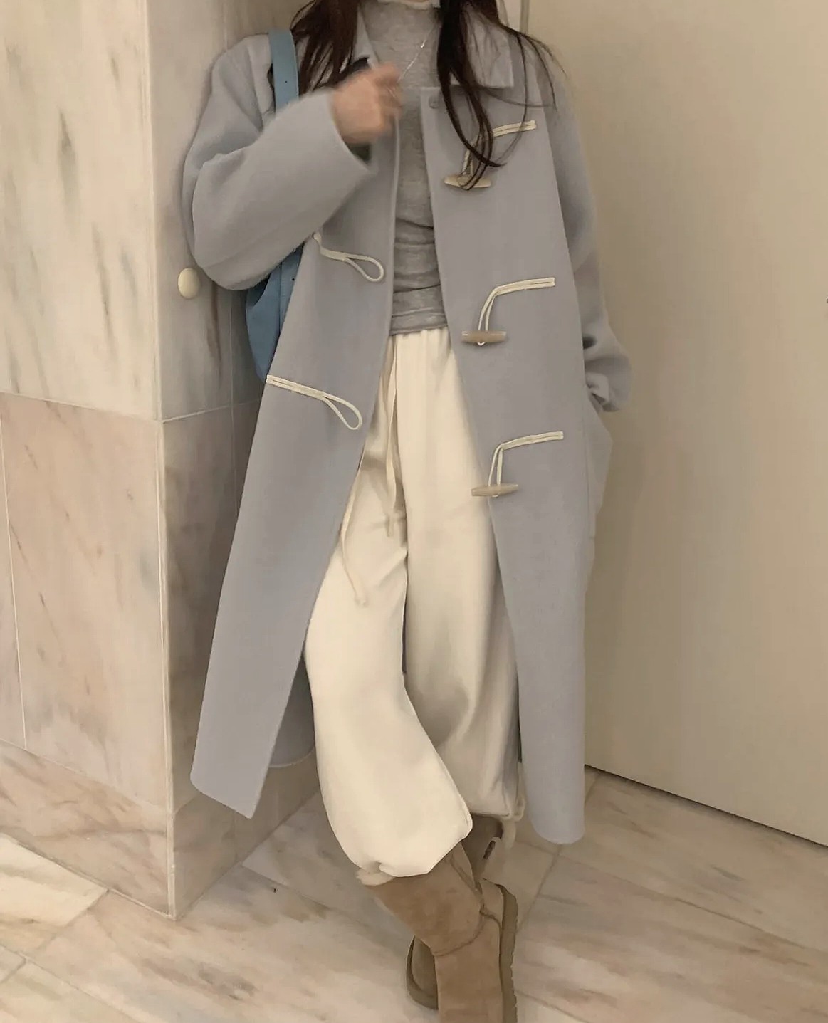 24FW 프리티영띵 카라 토글 롱 핸드메이드 코트 상세 이미지 3