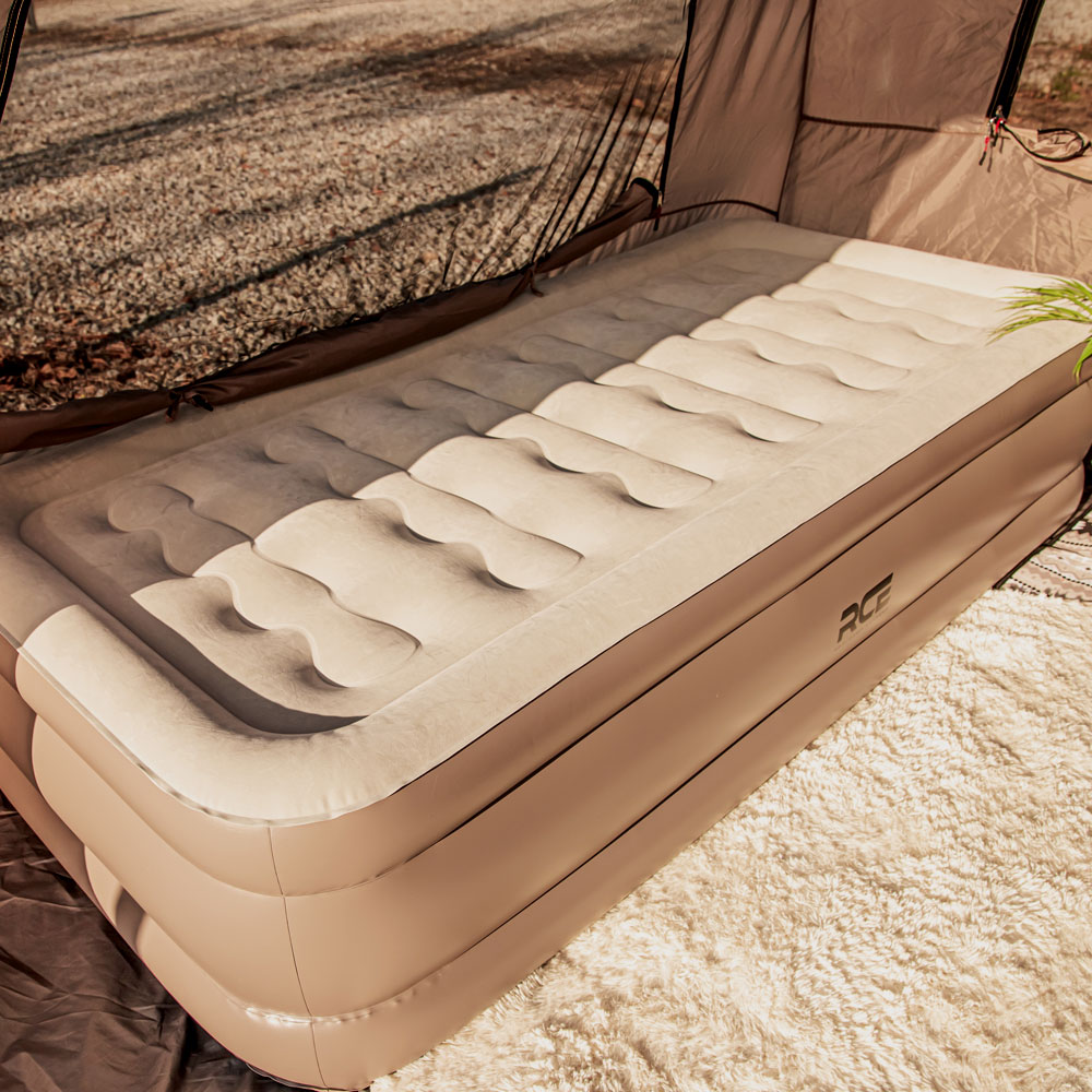 로티캠프 에어 매트 자충 캠핑 침대 매트리스 텐트 휴대용 46cm 싱글, 탄