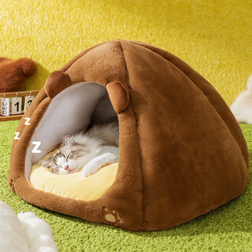 고양이 숨숨집 강아지 하우스 애견 동굴집 침대 텐트 곰돌이하우스 소형 이미지 7