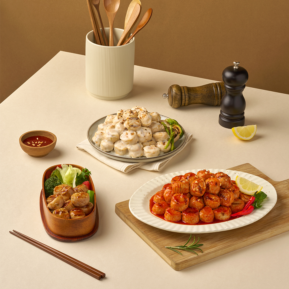 한끼통살 닭가슴살 볼 100g 5종 세트 (10개입) 소스 이미지 2