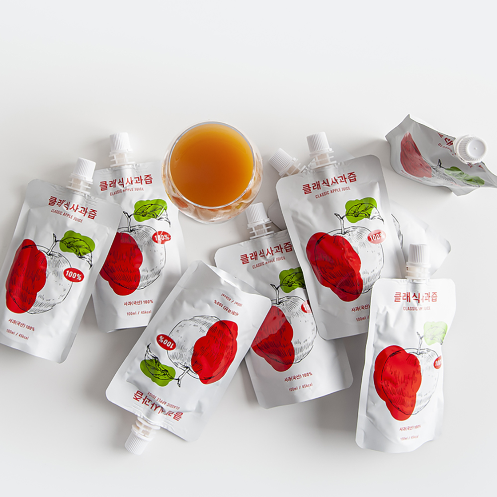 (클래식농원)직접 농사지어 갈아만든 사과즙 100ml 20팩 NFC 착즙