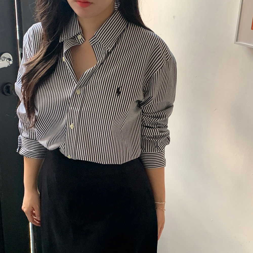 폴로 랄프로렌 셔츠 남성 스트라이프 남방 클래식핏 - 상세 이미지 4
