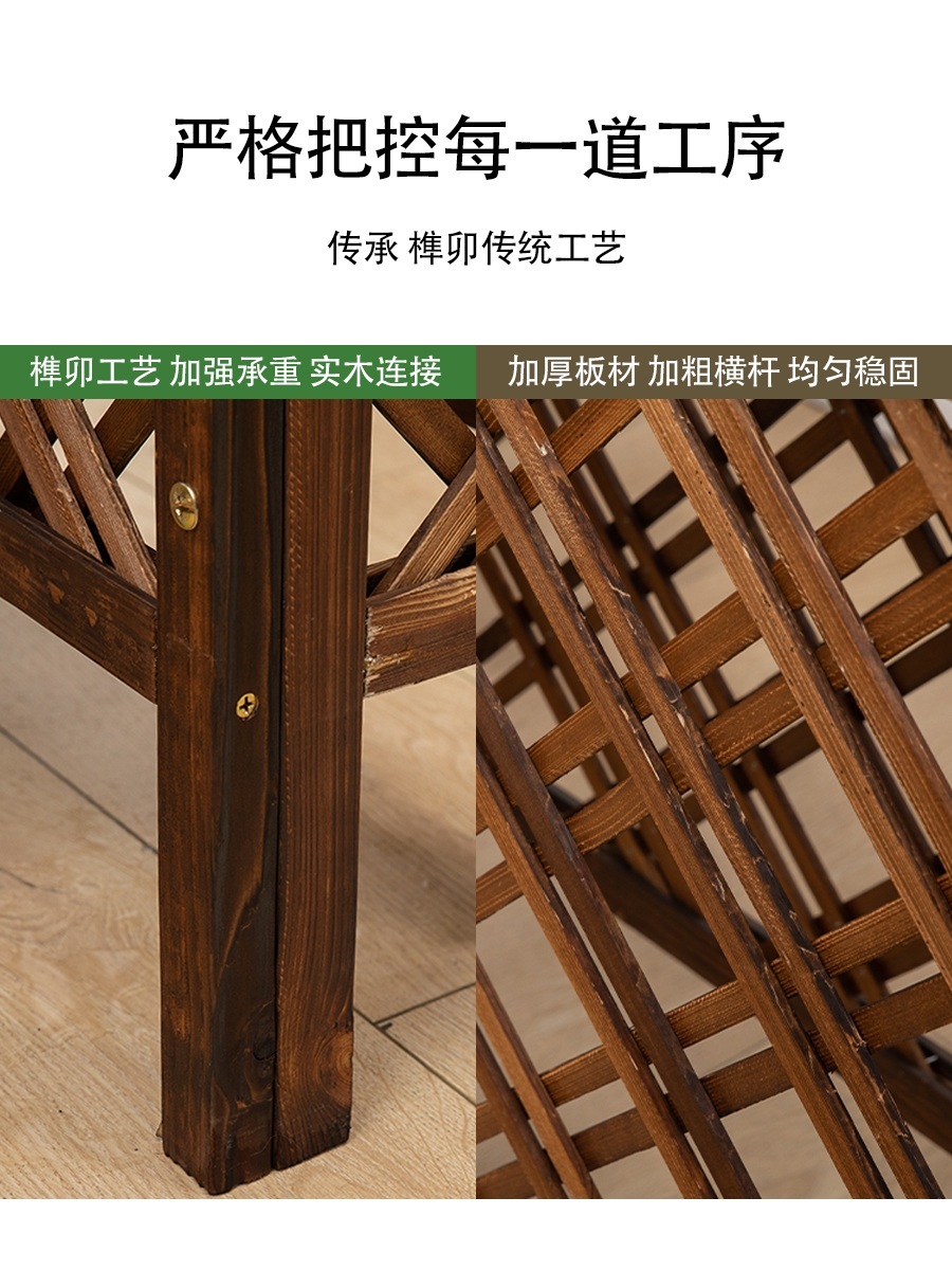 화분파티션 레스토랑 플랜트박스 원목 플로어 사업장 화단 탄화길이80x높이90x폭25 - 상세 이미지 5