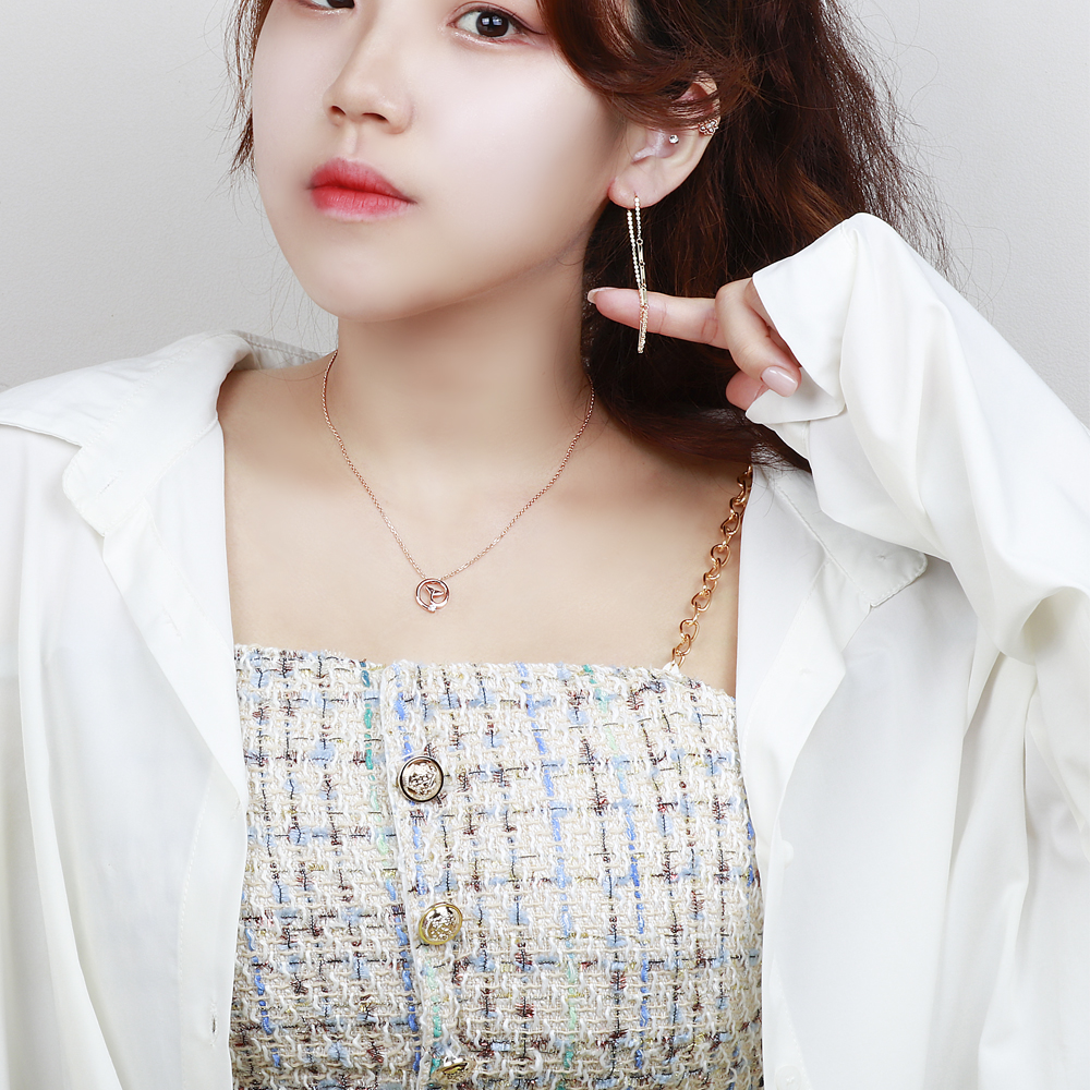 14K 드롭 롱 딸랑이 스틱 귀걸이 체인 관통형 두줄 실 금침 이미지 7