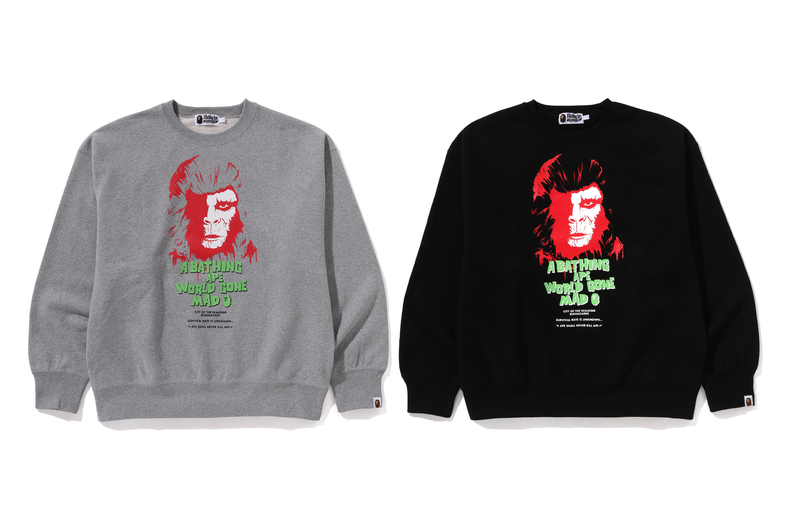 베이프 긴팔티 HORROR RELAXED FIT CREWNECK SWEATSHIRT 1K70-113-003 - 상세 이미지 5