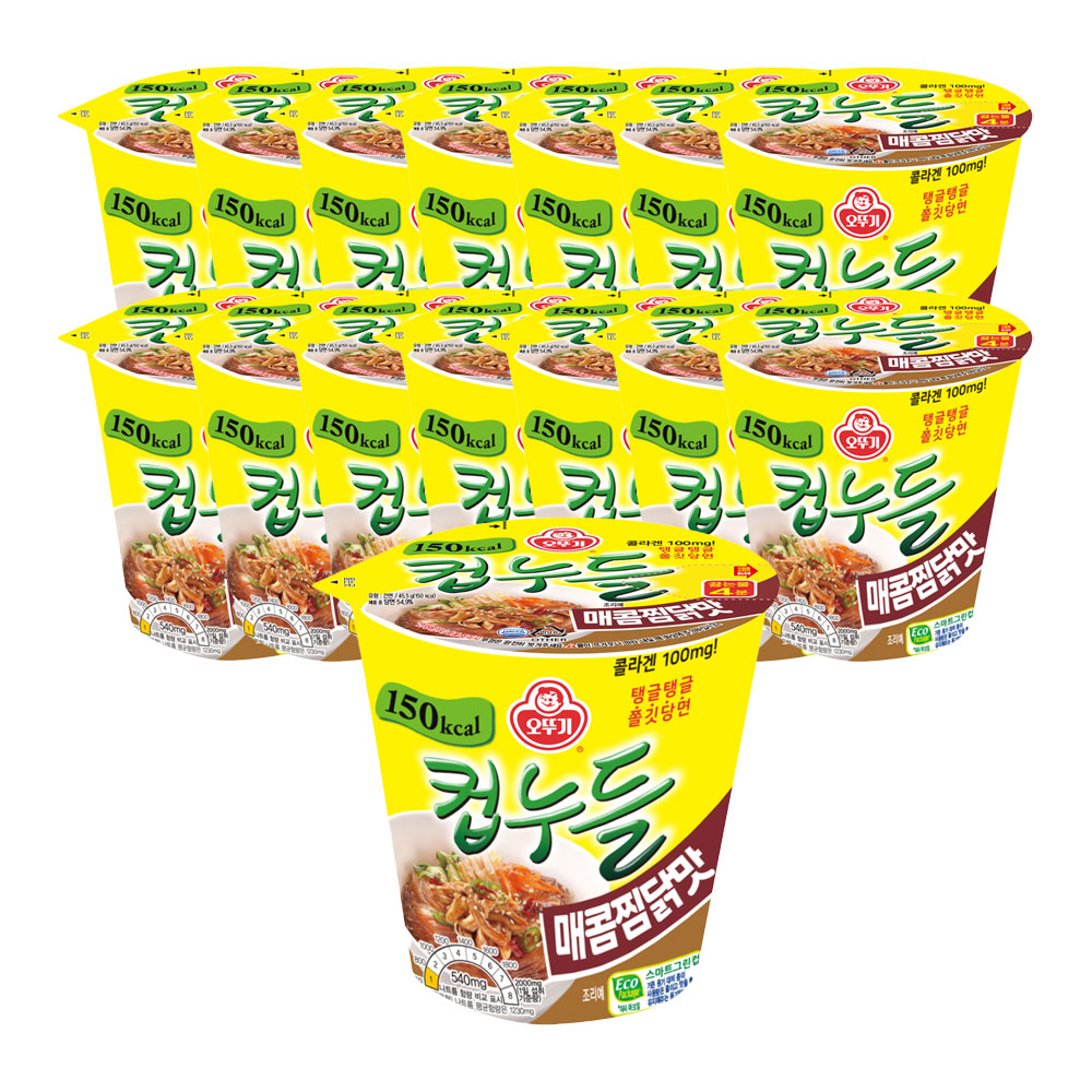 오뚜기 컵누들 매콤찜닭맛 45.5g, 15개 - 상품 이미지